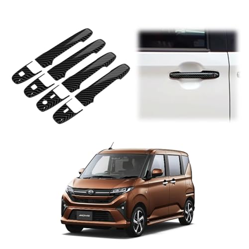 TADOKAPATU 新型 ムーヴ LA850S LA860S 専用 ドアハンドルカバー ドアノブカバー ドアパネル ガーニッシュ 外装 爪キズ防止 ABS素材 8PCS MOVE 2025年6月~【カーボン調】MOT-LSK