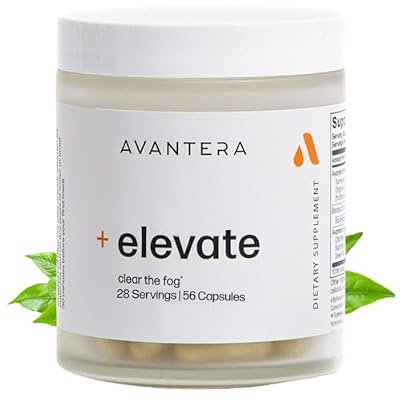 مكمل Avantera Elevate Premium Nootropic - Beat Brain Fog - أفضل مكملات التركيز لدعم الذاكرة والتركيز - طاقة بدون انهيار - 56 حبة للنساء والرجال*