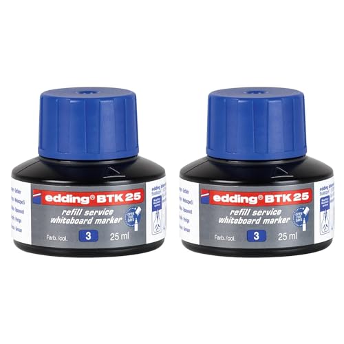 EDDING - Lote de 2 recambios de tinta por Capillaridad BTK25 para marcador de pizarra blanca azul