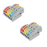 3 In 6 Out Verbindungsklemme mit Hebel, Verbindungsklemme schnellverbinder Kompakt Steckklemmen Klemmenblock Kabel Stecker Klemmen Elektro,LT-633 (2)