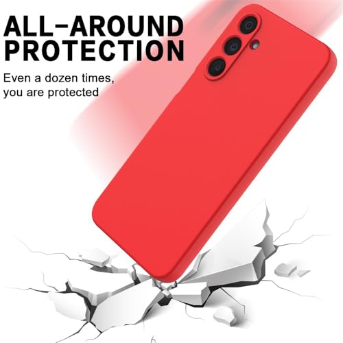 Image of Back Cover for Samsung Galaxy S24 FE 5G | Full Camera Protection | Premium Liquid Silicon Case | Flexible Bumper Case for Samsung Galaxy S24 FE 5G (Red)