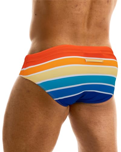 MIZOK Men's Sexy Prints Swimming Bikini Low Rise Swimwear Brief4