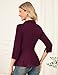 GRACE KARIN 2025 Women's Wrap V Neck Peplum Tops Elegant 3/4 Sleeve Dressy Casual Blouses Work Business Tie Front Shirt Wine Red 2XL