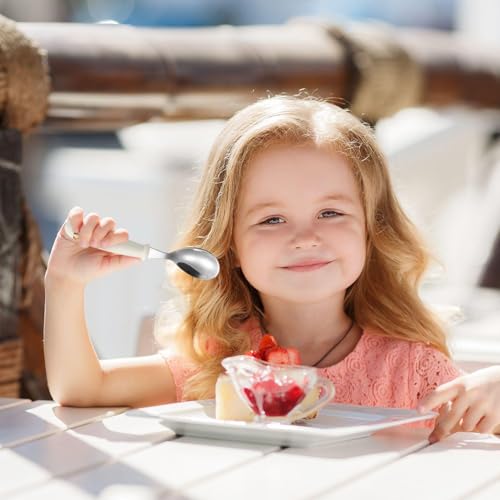SGSCFG 3 Stück Löffel Und 3 Stück Gabeln, Edelstahl -Besteck, Süße Kinderkopplung, Tragbarer Besteck.