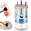Electric Makeup Brush Cleaner Machine, Cosmetic Brush Cleaner with Makeup Brush Cleaner Mat, Auto Spinning Makeup Brush Cleaning Tool Fits for All Size Makeup Brush, Beauty Tool Gifts for Women Travel