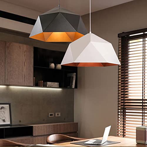 Lustre moderne en polyèdre noir et métal au design géométrique