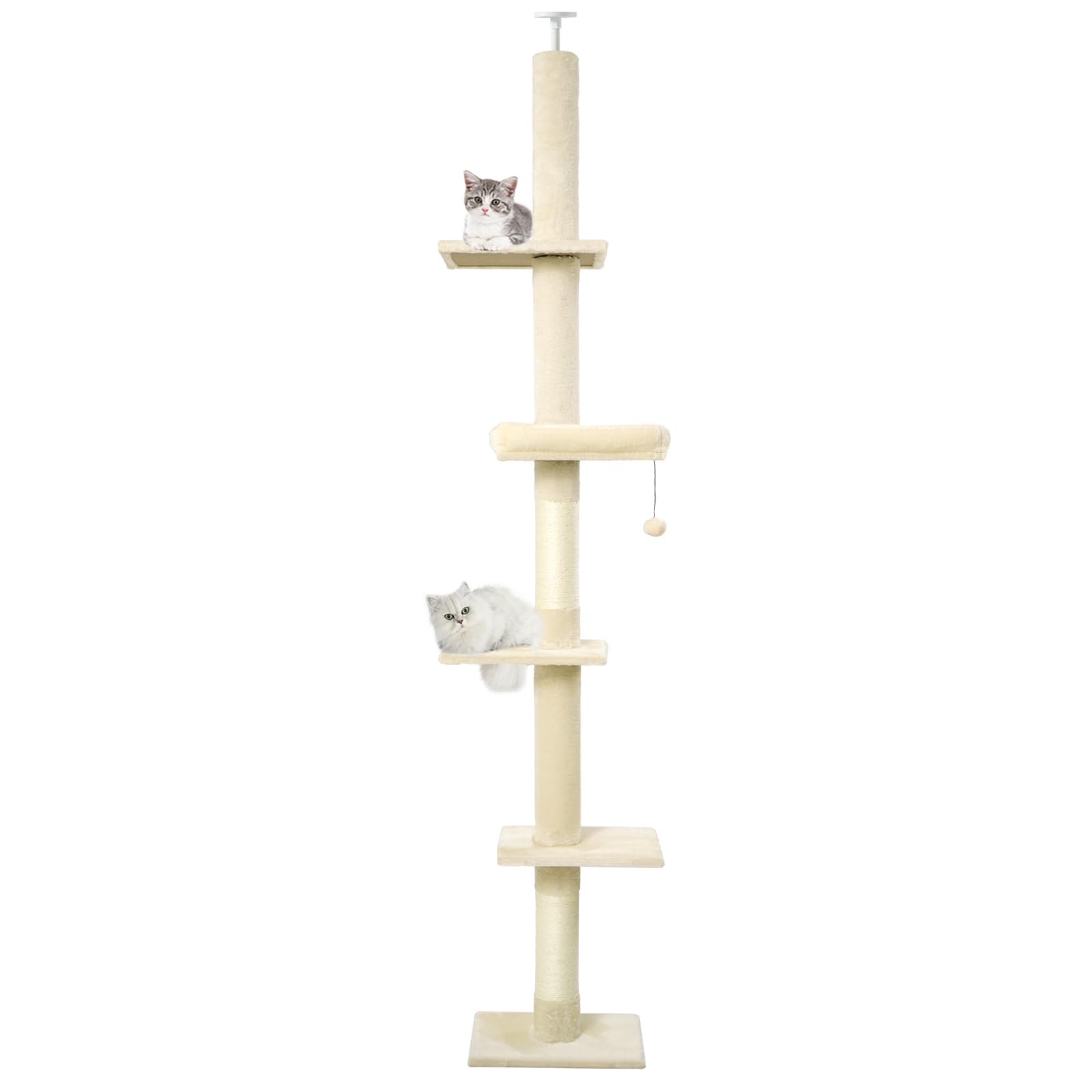 Cat Craft Floor to Ceiling Cat Tree Post 95-108 in Tall Indoor Cat Tower with Polyester and Sisal, Dark Brown from Cat Floor-to-Ceiling - price 52.51 Cat Craft Floor to Ceiling Cat Tree Post 95-108 in Tall Indoor Cat Tower with Polyester and Sisal, Dark Brown from Cat Floor-to-Ceiling - price 52.51
