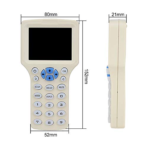 LEXI ID IC HID UID Decoder, Card Copier, NFC Reader, 125KHz 13.56MHz 10 Frequency RFID Access Writer/Reader/Duplicator, Key fob Cards Programmer with USB Interface