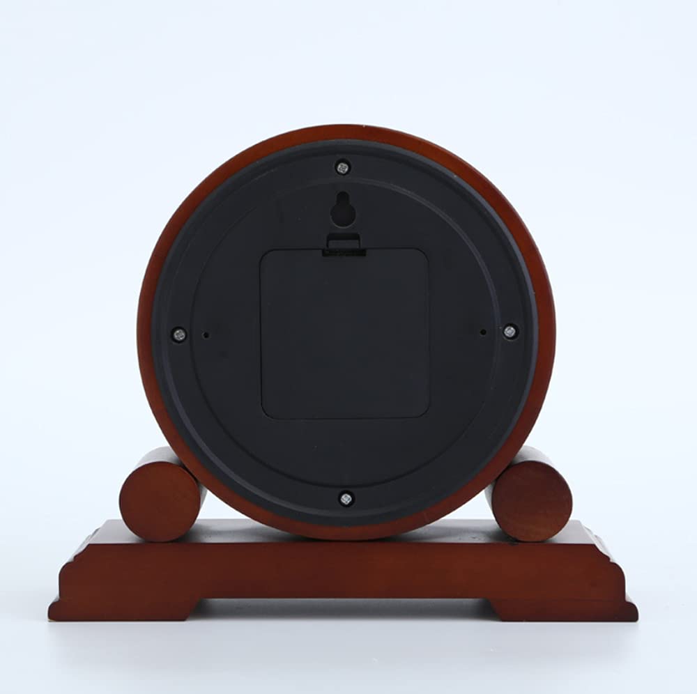 GracesDawn Solid Wood Fireplace Clock - Classic Fireplace Clock - Living Room Clock - Office Clock - Table Clock - Retro Silent Quartz Clock with a Length of 8.8 inches