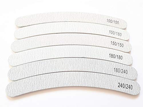 Lot de 6 limes à ongles Zebra Banane incurvée Grain mélangé Cover