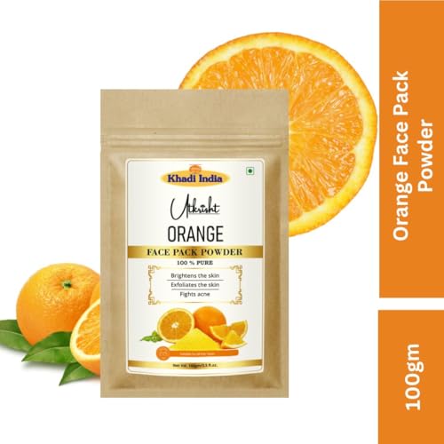 Image of Khadi Orange Face Pack Powder 100g | For Dead Skin Cells, Acne & Breakouts | Rich in Vitamin C | Skin Brightening | Pure, Natural & Ayurvedic | Removes Impurities | Face Pack for Men & Women