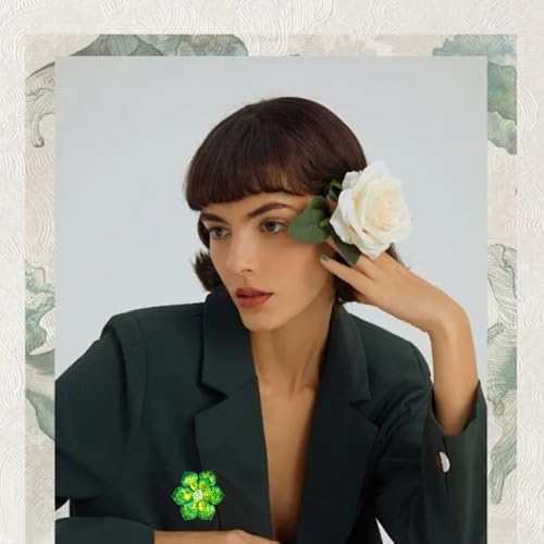 Image of Crystal Flower Brooch Pin for Women Dress Suit Bag Hat Broochs Pins Christmas Brooch Pin Wedding Party Birthday Dance Jewelry Accessories