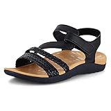 SEEKAVAN Women's Arch Support Sandals Orthopedic Sandals for Women Comfortable Woven Walking Sandals