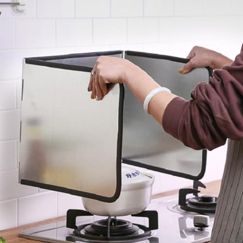 Deflector de aceite para estufa de gas protector de cocina con paneles abatibles 6
