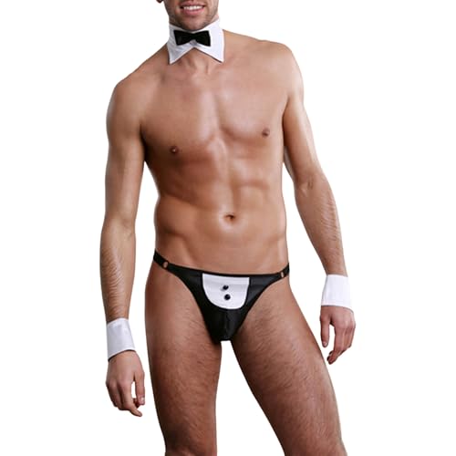 Slip à nœud dos nu et lingerie érotique hommes pour strip-tease