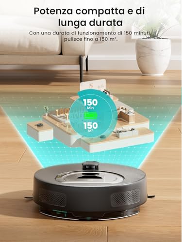 Lefant M330 Plus Robot Aspirapolvere Lavapavimenti con Mappatura