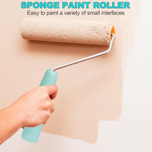 Farbroller Set Klein, 14 Stück Mini Lackierwalze, Schaumstoffrolle mit Hoher Dichte Farbroller Set, Farbwalzen Schaumwalzen mit Farbroller Bügel, für Möbel Malerei und Renovierung