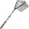 Sougayilang Fishing Net Fish Landing Net, Foldable Collapsible Telescopic Pole with EVA Handle, Durable Nylon Material Mesh, Safe Fish Catching or Releasing