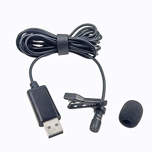 MICMXMO Microphone cravate USB à clipser pour ordinateur portable, ordinateur, PC, conférence, entretiens, chant en ligne, Skype, MSN, enregistrement audio et vidéo