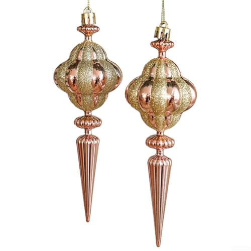 Accesorios coloridos para árbol de Navidad, adornos de plástico fáciles de colgar para vibraciones festivas (caracola puntiaguda)