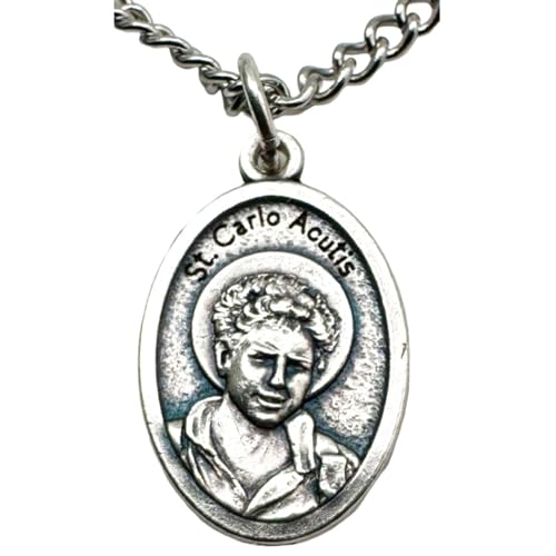 Westmon Works Carlo Acutis Medal Set New Teenage Saint of the Internet Italian Metal Pendant on a Stainless Steel Chain with Holy Card4
