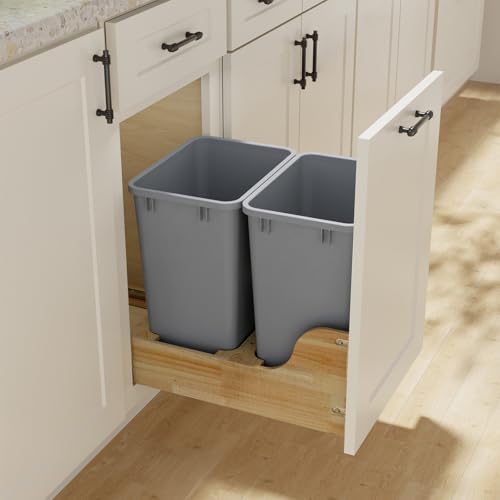 Image of 35 Quart Plastic Trash Can,9-Gallons Under Cabinet Waste Bin,1-Pack