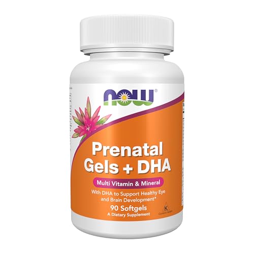 Image of NOW Supplements, Prenatal Gels + DHA with 250 mg DHA per serving, plus Borage Oil (GLA), 90 Softgels