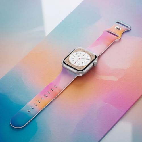 Image of Floral Band Compatible with Apple Watch Bands for Women 40mm 42mm 41mm 38mm 44mm 45mm 46mm 49mm, Cute Pattern Flower Soft Silicone Sport Strap for iWatch Series Ultra 11 10 SE 9 8 7 6 5 4 3 2