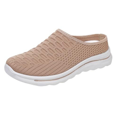 Zapatillas de estar por casa para mujer, ortopédicas, ergonómicas, ligeras, transpirables, cómodas, deslizantes en la parte delantera, cerradas, parte inferior gruesa, al aire libre, pantuflas anchas
