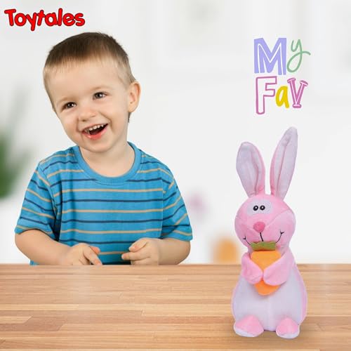 Image of TOYTALES Carrot Rabbit Toy | Cute Plush Stuffed Animal for Kids & Girls | Ultra Soft Huggable Bunny Plushie | Adorable Gift Soft Toy for Children 18CM | (Color May Vary