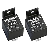 Weasch 2 Pack JD1914 Car Relay, 12V 80A, 5 Pin SPDT, Automotive Switches and Starters, Waterproof Relay for Boat Tractor Truck Motorcycle (2)