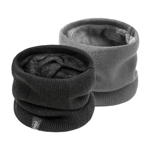 SEFIRST 2 Pièces Tour de Cou pour Femme et Homme, Polaire Cache Cou, Gaiter Masque Cagoule Cache-Cou Hiver écharpe Coupe-Vent Ski Élastique Épais Snood...