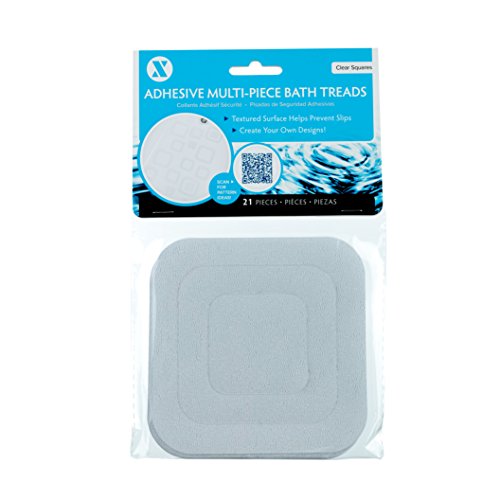 SlipX Solutions Microban-Infused Square Non-Slip Safety Treads, Adhesive | Anti-Slip Bathroom Accessories - Bathtub, Shower, & Step Power Grip Floor Grips | Design Your Own Pattern | 21 Pieces, Clear - Thumbnail 4