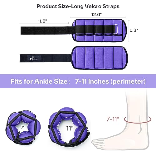 Image of Sportneer Adjustable Ankle Weights for Women and Men 7 lbs /Pair Adjustable Leg Weights with Secure Straps, Strength Training Weighted for Yoga, Walking, Running, Aerobics, Gym, Physical Therapy