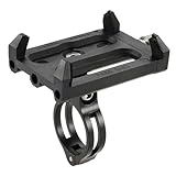 Soporte de teléfono de Bicicleta + Bandas de Seguridad, Ajustable, Universal, Soporte para teléfono móvil de Manillar de Bicicleta, MTB GPS Bracket Cradle Clamp Bicicleta de montaña (Negro -2)