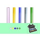 5 Pcs 12mm OD 2mm Thick Wall Straws with 1 Cleaning Tool (Yellow, Green, Blue, Gray and Pink)