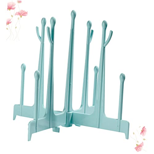 Abaodam Support Sèche-biberons Amovible Et Pliable pour Bébé, Porte-biberons en Plastique Sécurisé Bleu Ciel, Étendoir Compact Cuisine Et Voyages, Rangement Pratique pour Tasses Et Bouteilles