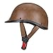 LNCHAO Retro Handmade Leather Half Motorcycle Helmet for Men & Women, Open Face Helmets for Moped Cruiser Scooter DOT Approved (Large,Brown)