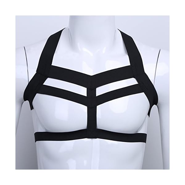 iEFiEL Männer Body Stretch Harness Brust Harness Nylon Geschirr Herren erotik Unterwäsche Dessous Clubwear – Bild 3