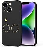 Unov Case Compatible with iPhone 14 (2022) 5G with Harry Head Hallows Embossed Pattern Design Slim Protective Soft TPU Bumper Back Cover