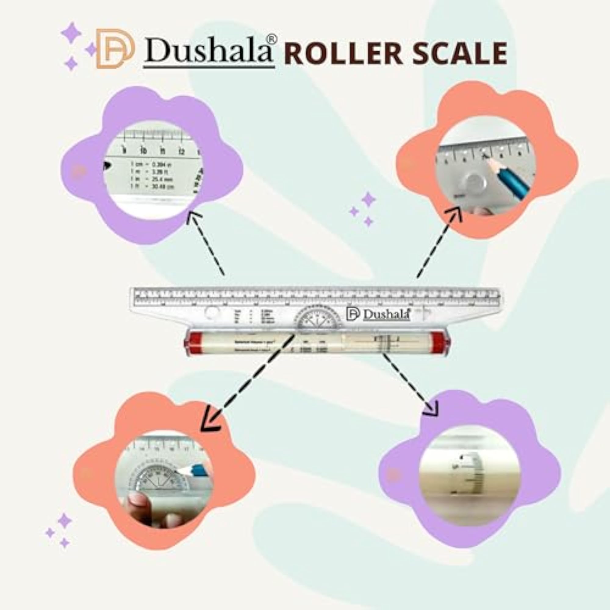 Roller Scale, 30 cm for Engineering/Architectural Drawings