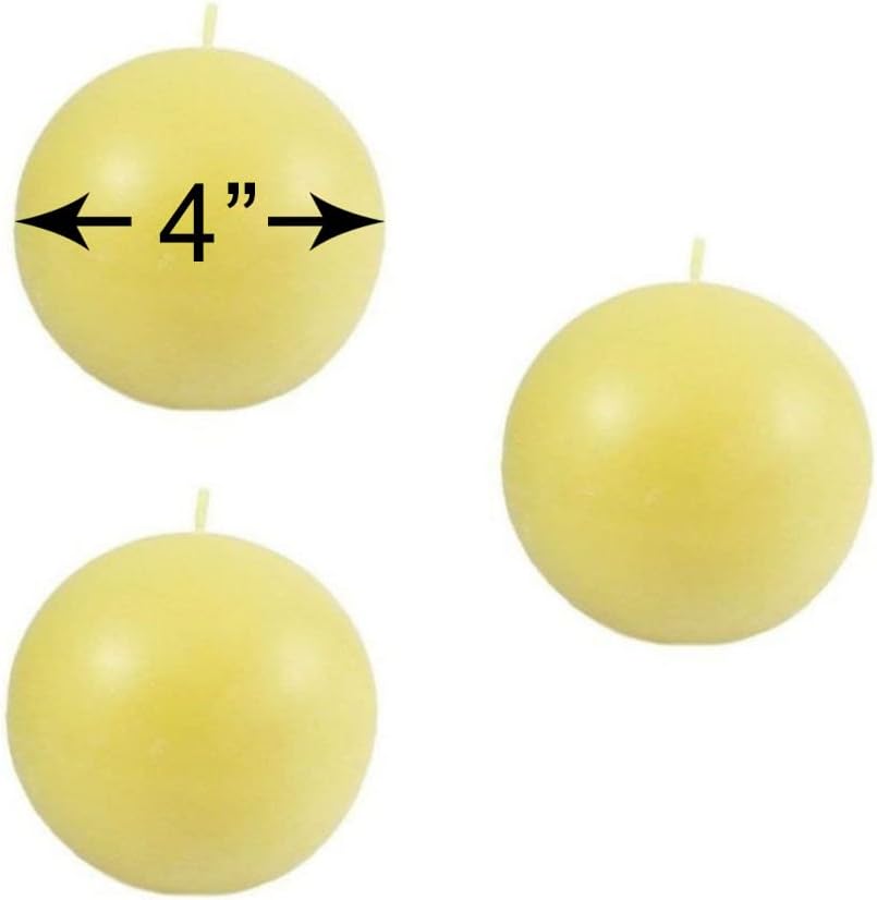 Candlestock Handmade Dripless Unscented Beeswax Ball Candle Sets - 3 Inch, 4 Inch, 5 Inch Diameter (2-5")
