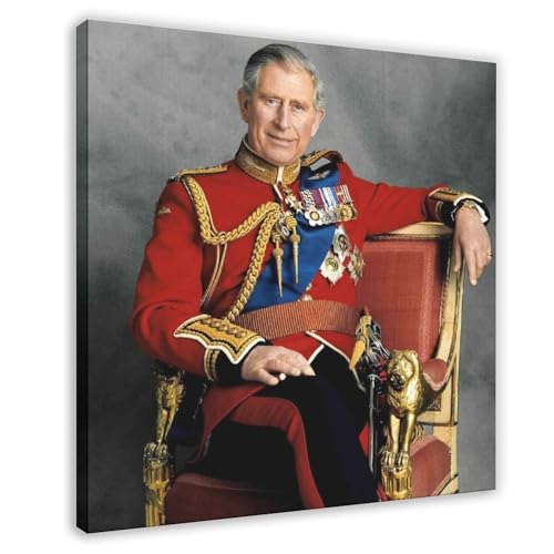 Portrait de King Charles III Impression sur toile WCYB 61x61 cm