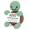 Mini Funny Turtle Aunt Auntie Gifts from Niece Nephew Easter Mothers Day Birthday Gifts for Aunt Auntie Gift Ideas I Love You Small Cute Stuff Things Handmade Emotional Positive Crochet Turtle