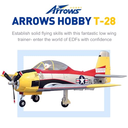Arrows Rc Planes for Adults 1100mm T-28 Trojan Hobby RC Plane 6 Channel Remote Control Airplane PNP (No Battery, no Charger, no Radio)