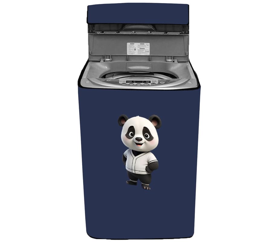 Amodori Top-load washing machine cover Compatible for LG & SAMSUNG 8.5 Kg to 10KG Solid Blue panda uniform print