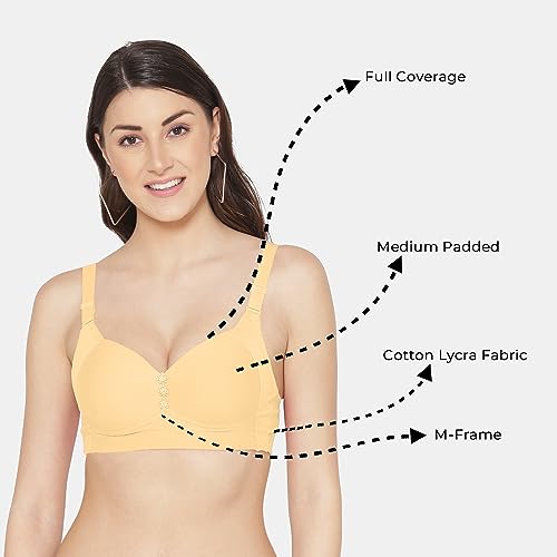 Image of Tweens Lite Wite - Minimiser Medium Padded Cotton Lycra Bra (Plus Size) - Triple Hook - Full Coverage - Wirefree - Seamless T-Shirt Bra