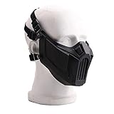 Das neue Design ist auffälliger, größer und hat einen Kinnschutz. Die Paintball-Maske kann sanft gebogen werden, um sich Ihrem Gesicht anzupassen.