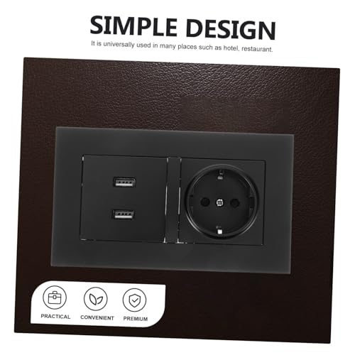 Prise murale USB double noire intégrée type 86, format compact norme européenne - 5
