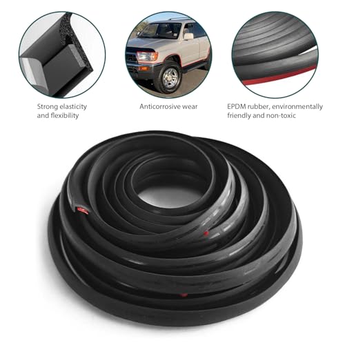 MODIGT 16Ft T/H-Type Universal Self Adhesive Auto Roof Seal Strip Trim Top Windshield Rubber Seal Trim Rubber Edge Protector Trim Car Windshield Edge Moulding Sealing Strip - Thumbnail 3
